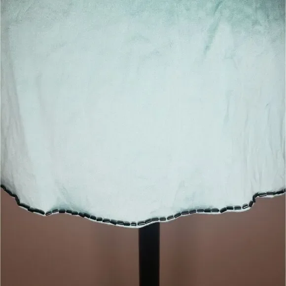 Blue Silk Lace Velvet Beaded Camisole - Picture 8 of 14